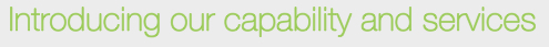 Introducing our capability and services Introducing our capability and services